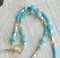 Turquoise Howlite crystal women’s necklace,  with gold Hematite accents, 18k gold toggle lariat, with gift bag product 4